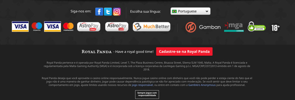 royal panda visa mastercard